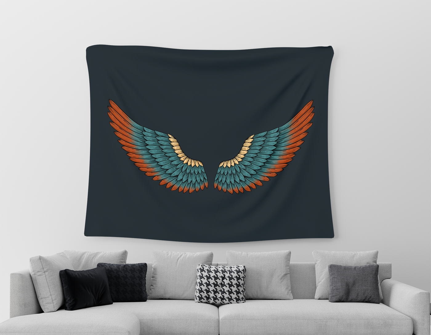 Pharaonic Wings wall Tapestries