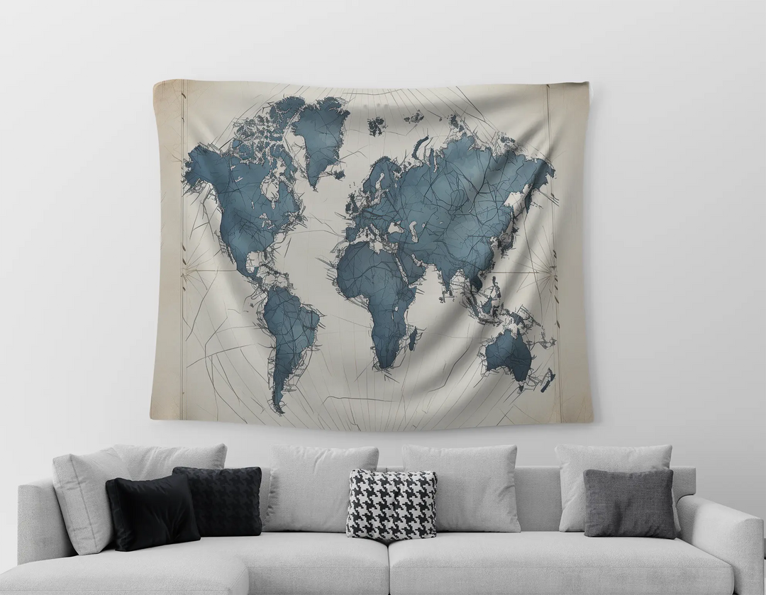 Map wall Tapestries Microbus store