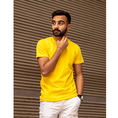 Yellow V-neck T-Shirt