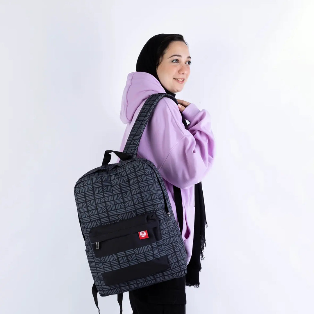 OVER-PRINTED Gray Striped BAG Microbus Store