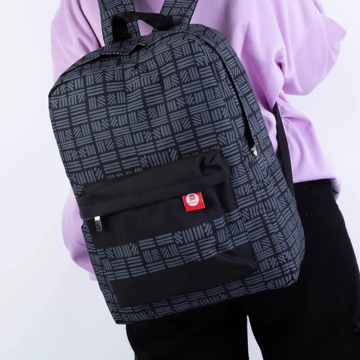 OVER-PRINTED Gray Striped BAG Microbus Store