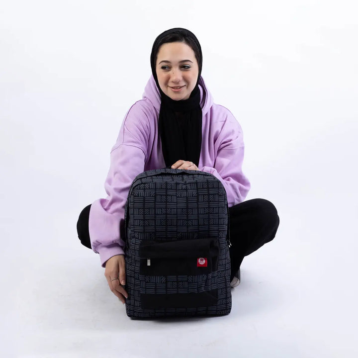 OVER-PRINTED Gray Striped BAG Microbus Store