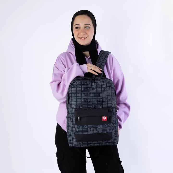 OVER-PRINTED Gray Striped BAG Microbus Store