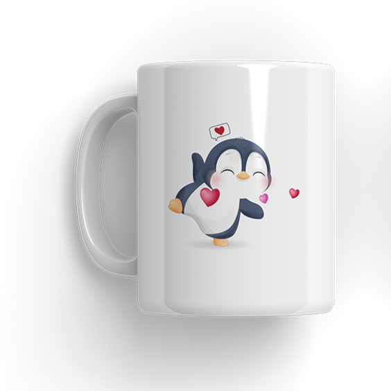 Cute Penguin Couple Mug