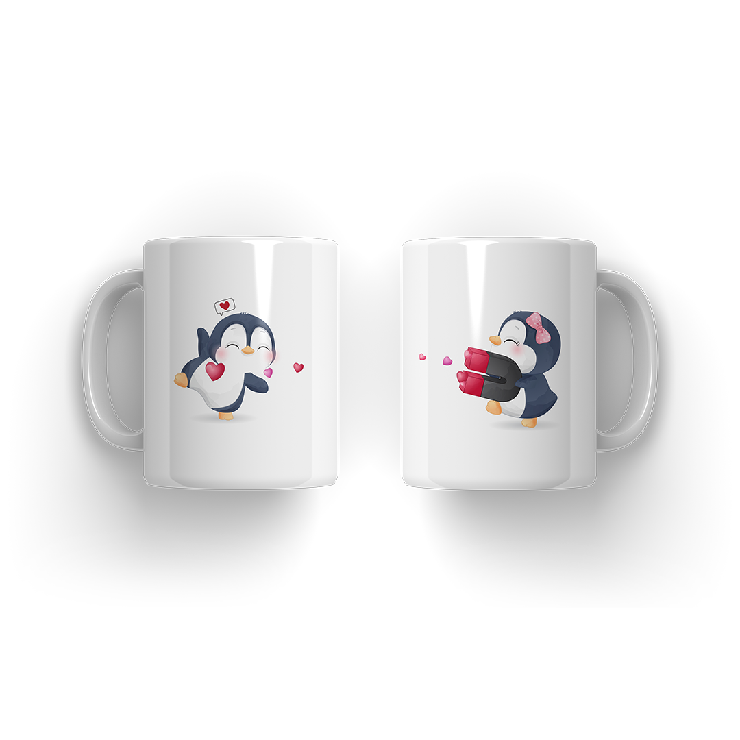 Cute Penguin Couple Mug