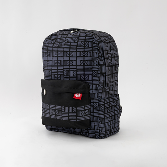 OVER-PRINTED Gray Striped BAG