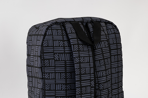 OVER-PRINTED Gray Striped BAG