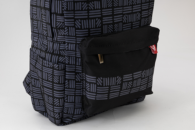 OVER-PRINTED Gray Striped BAG