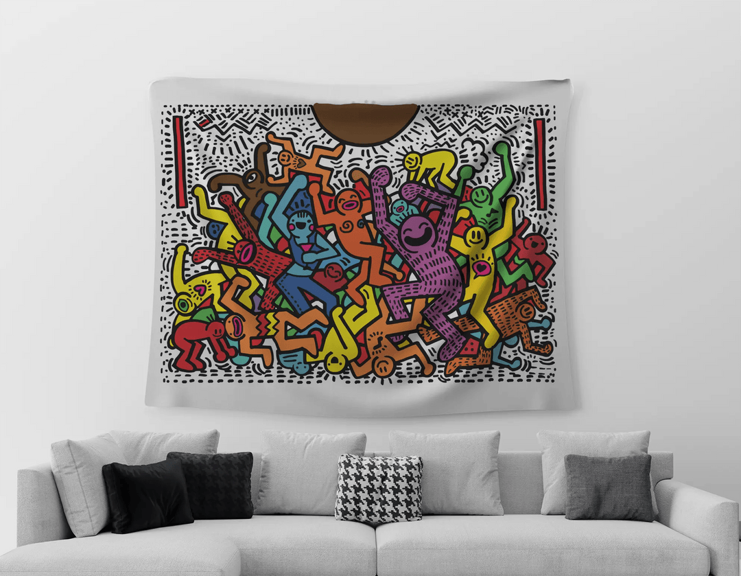 Cartoon People wall Tapestries - Microbus store