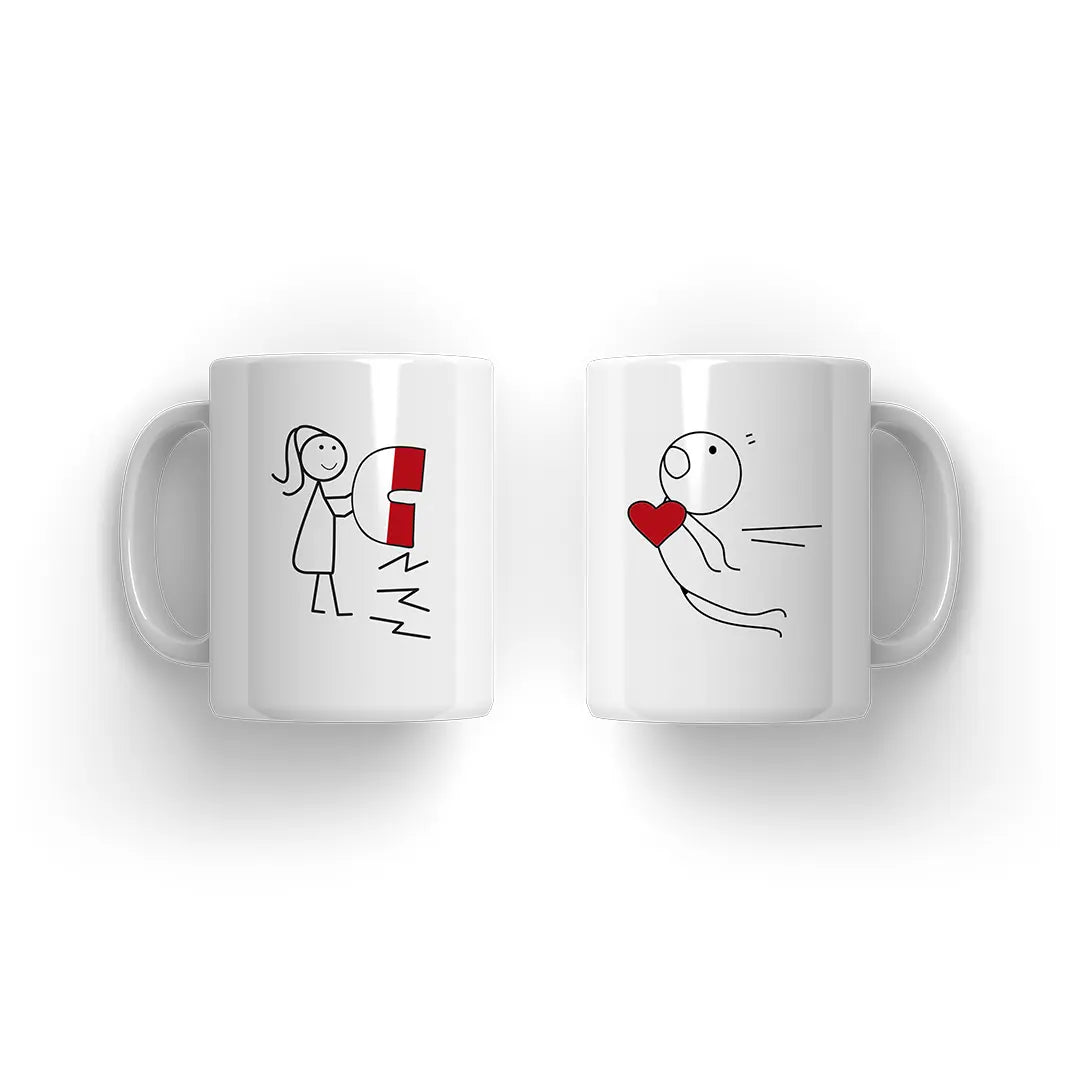 Herzmagnet Paar Couple Mug - Microbus store