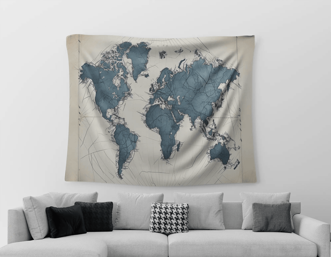 Map wall Tapestries - Microbus store