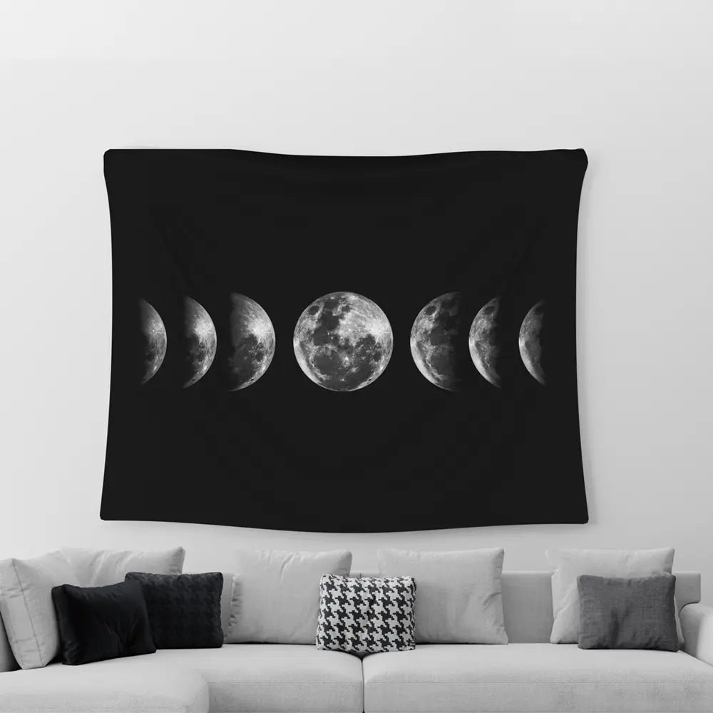 Moon Phases wall Tapestries Microbus store