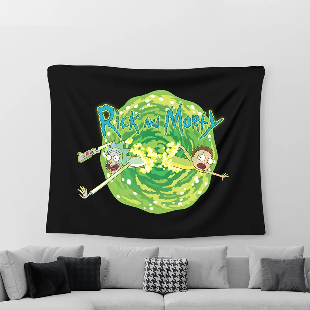 Rick and Morty wall Tapestries - Microbus store