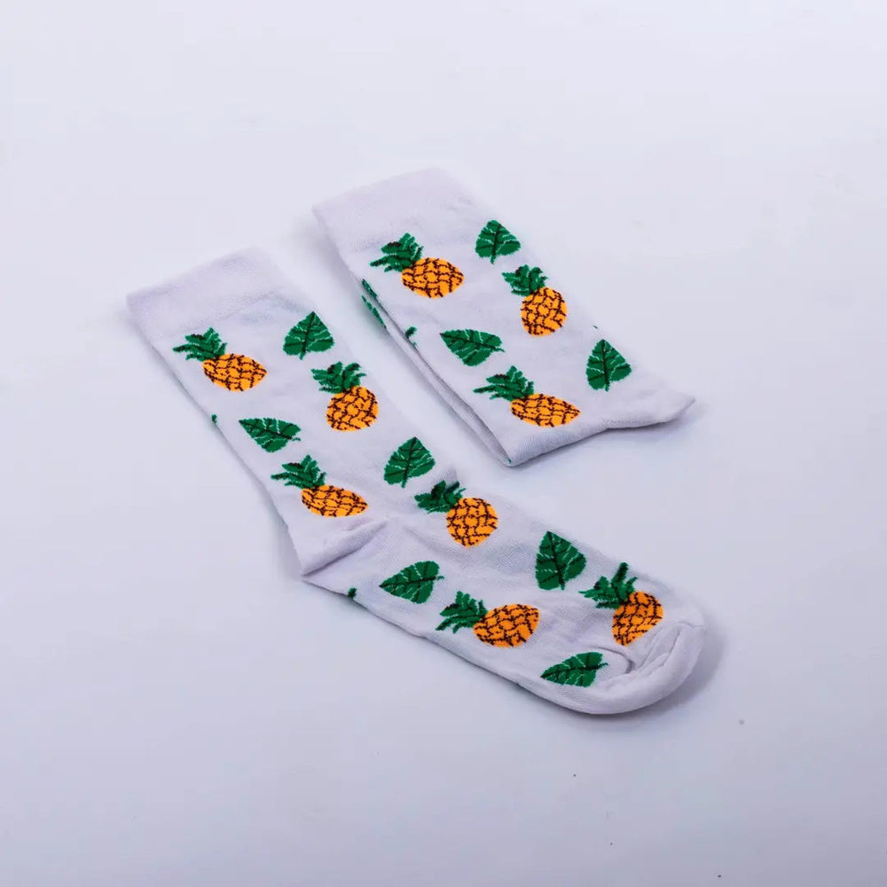 white Pineapple Socks - Microbus store
